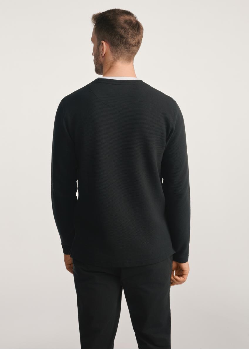 Czarny longsleeve męski LSLMT-0007-99(Z24)