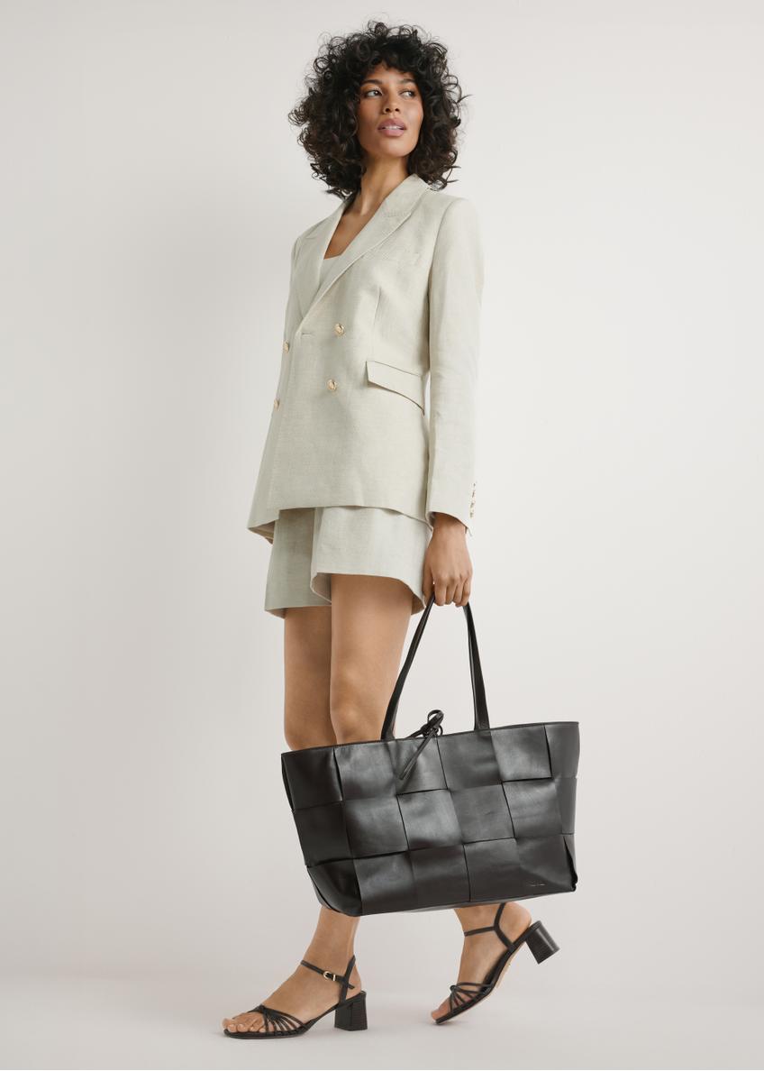 Brązowa duża skórzana torebka damska TORES-1299-1H(W26)