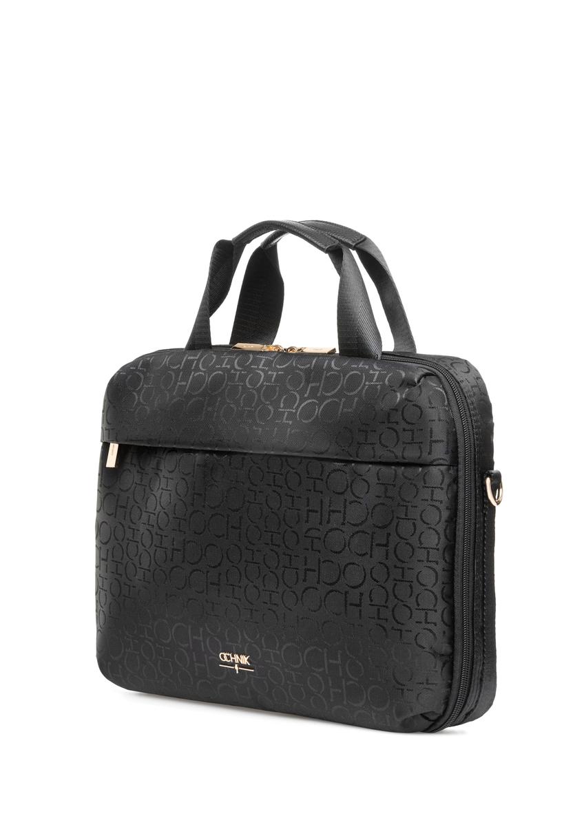 Czarna torba damska z monogramem TOREN-0299-99(W25)