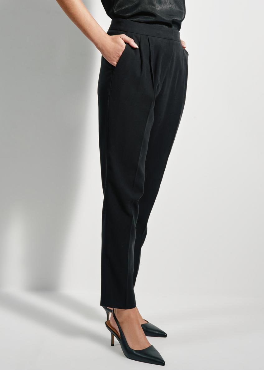 Czarne spodnie damskie w kant SPODT-0091-99(W24)