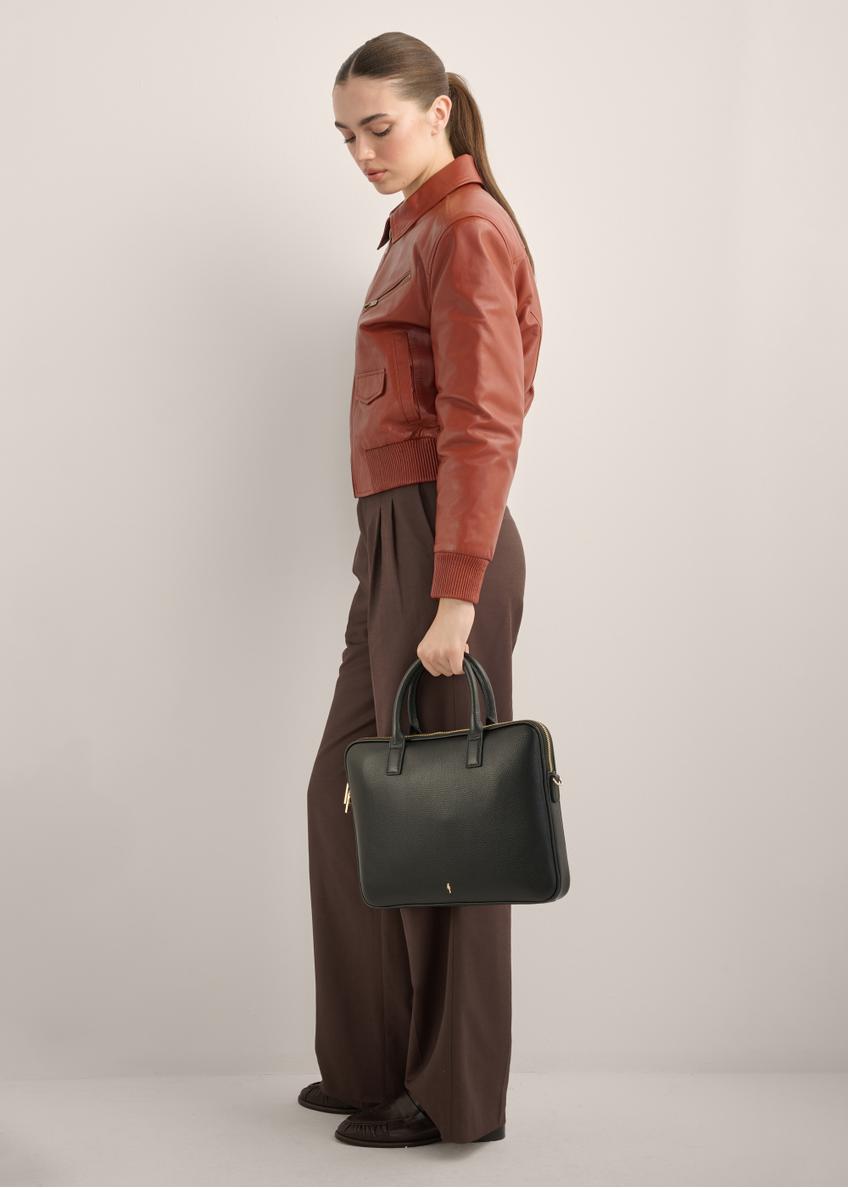 Czarna elegancka skórzana torba na laptopa TORES-1344-9I(Z26)