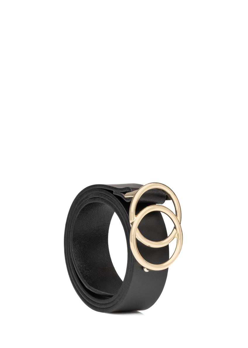 Czarny pasek damski z motywem croco PASDS-0172E-99(Z25)