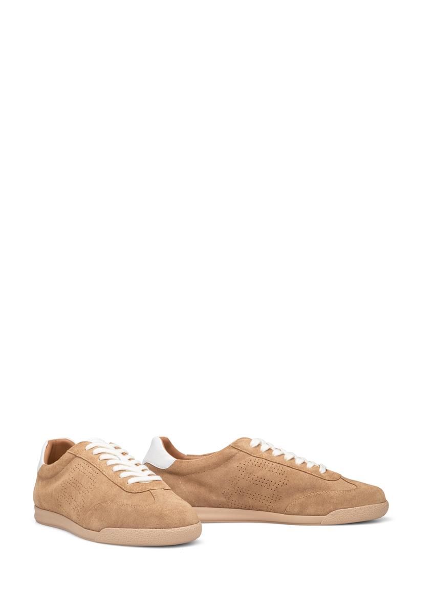 Beżowe skórzane buty sportowe BUTYM-0534-1B(W26)