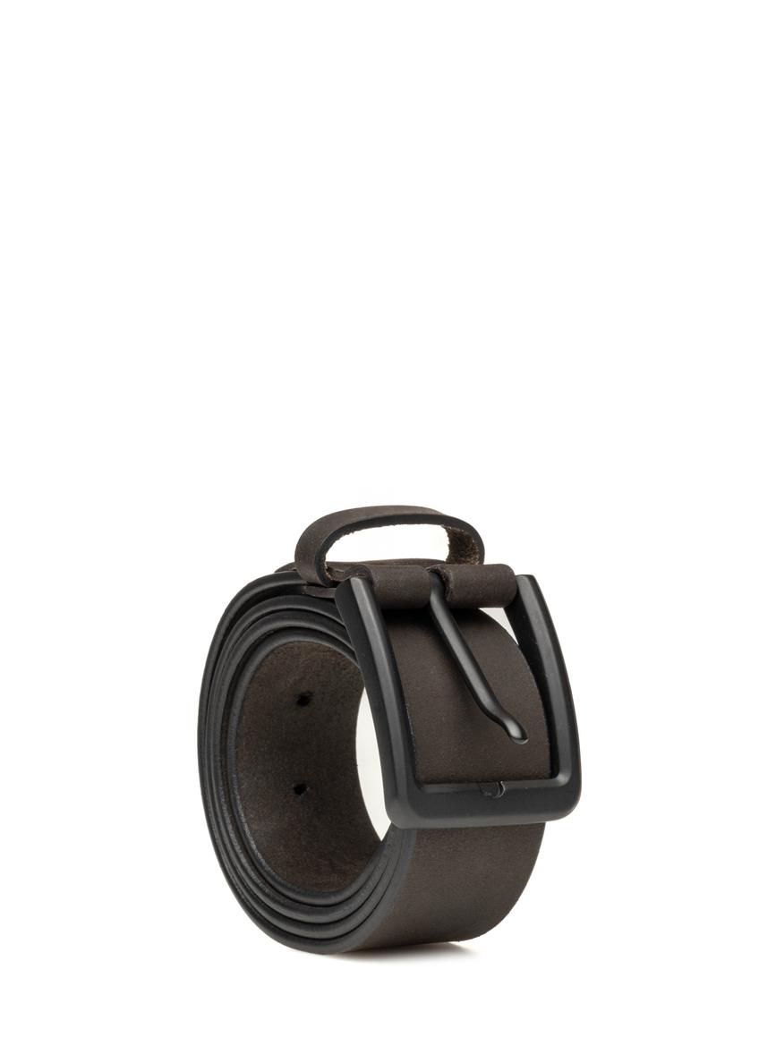 Brązowy zamszowy pasek męski PASMS-0281-1I(W26)