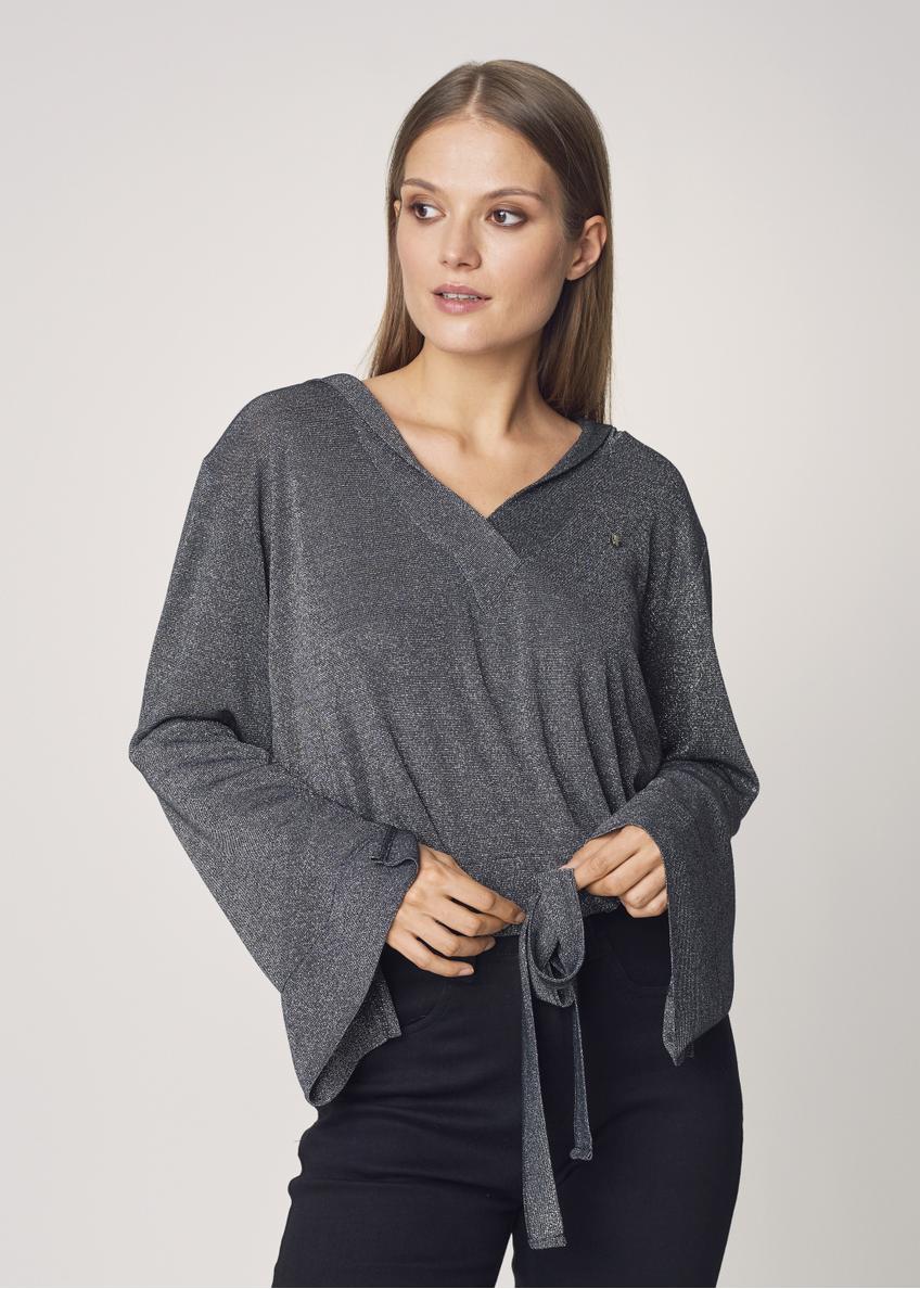 Bluza damska ze ściągaczem na dole BLZDT-0066-99(Z21)-01