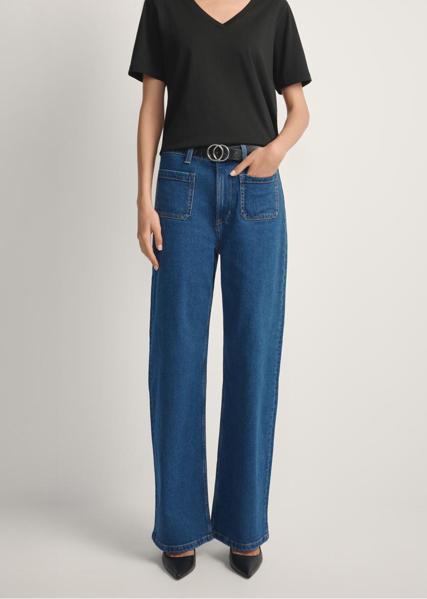 Niebieskie jeansowe spodnie damskie JEADT-0014-7H(W26)