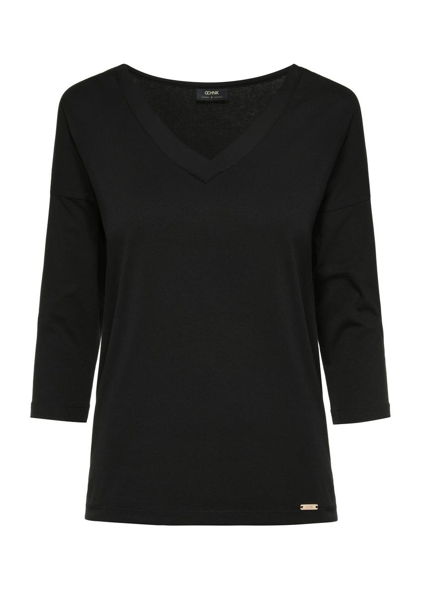 Czarna bluzka damska BLUDT-0156-99(W25)-04