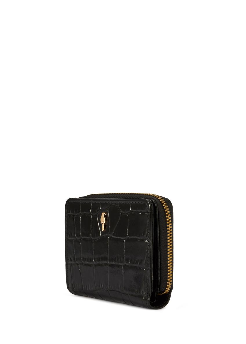 Czarny portfel damski croco PORES-0888B-99(Z25)
