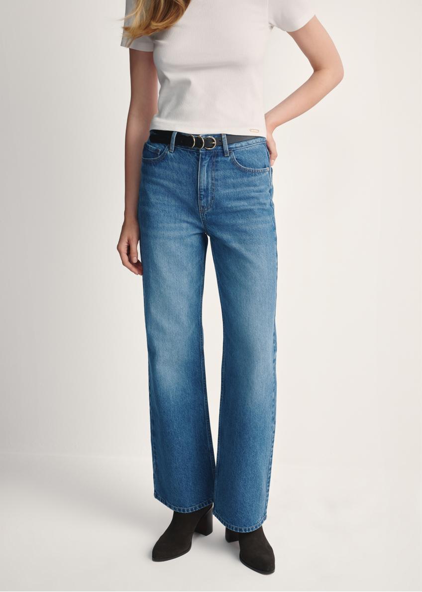 Niebieskie jeansowe spodnie damskie JEADT-0012-61(Z25)