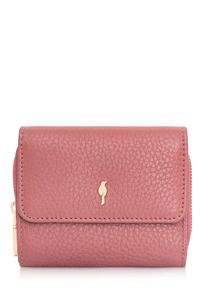 Small pink leather women's wallet PORES-0802E-31(Z24)-01