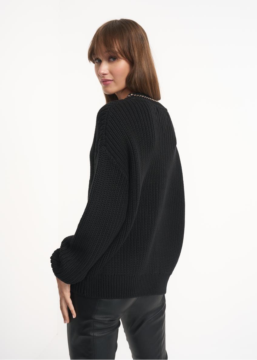 Czarny sweter damski z logo OCHNIK SWEDT-0163-99(Z22)