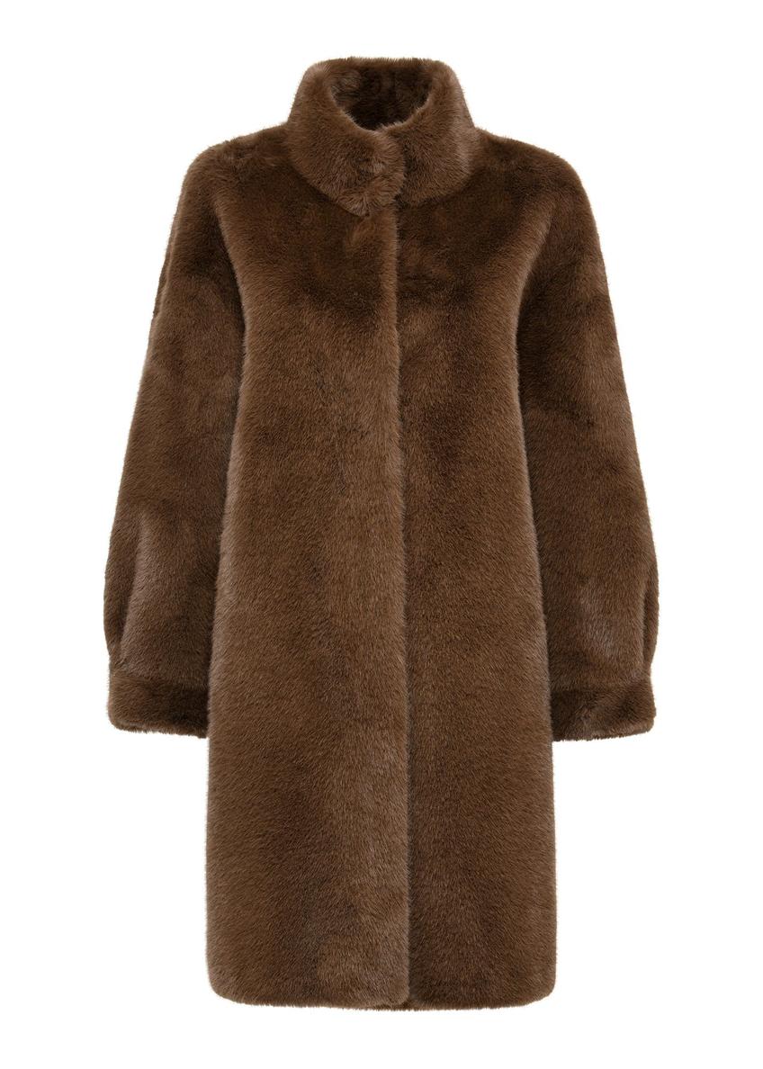 Brown elegant women's fur coat FUTDP-0050-89(Z24)