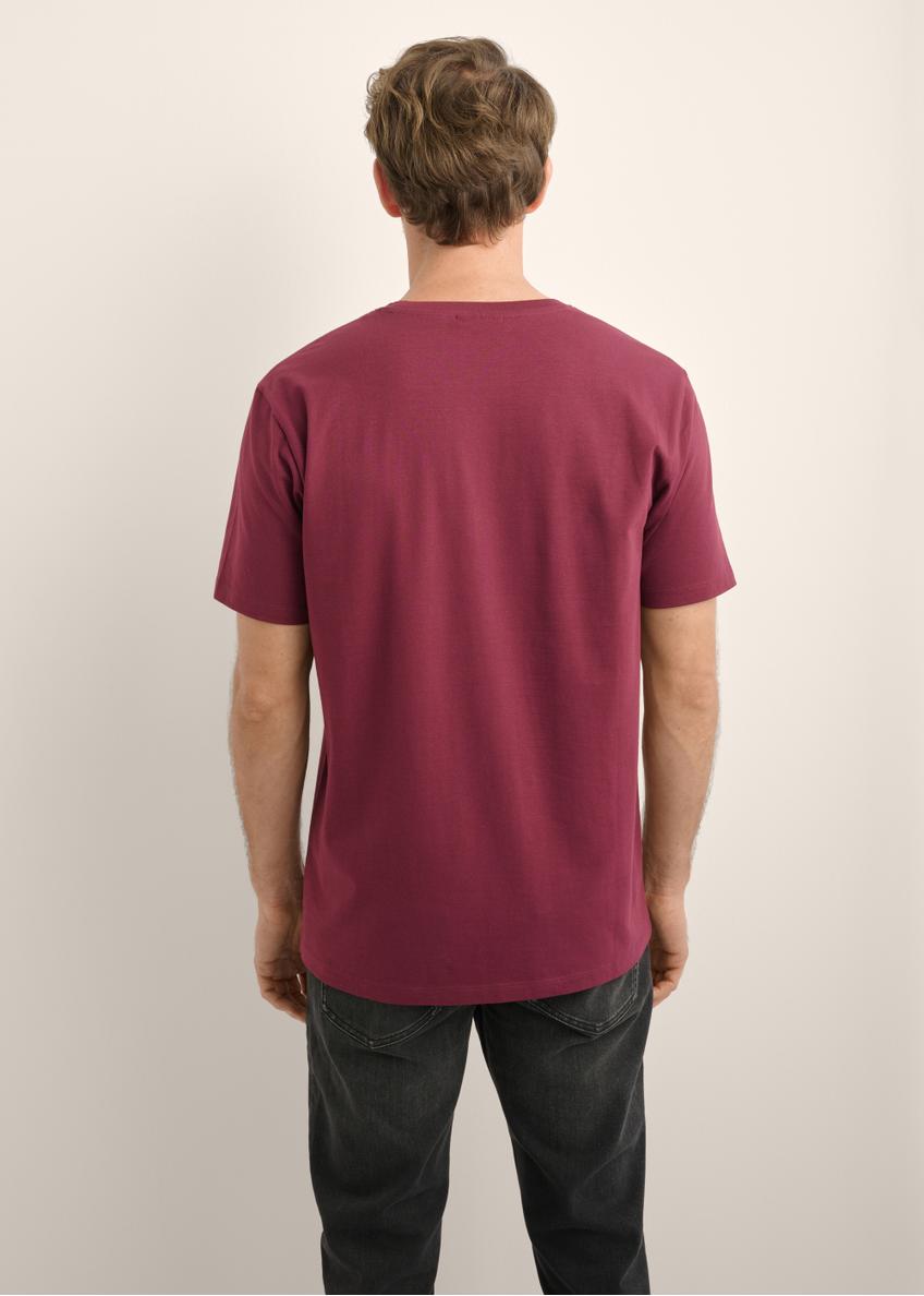 Bordowy T-shirt męski TSHMT-0120-4D(Z26)