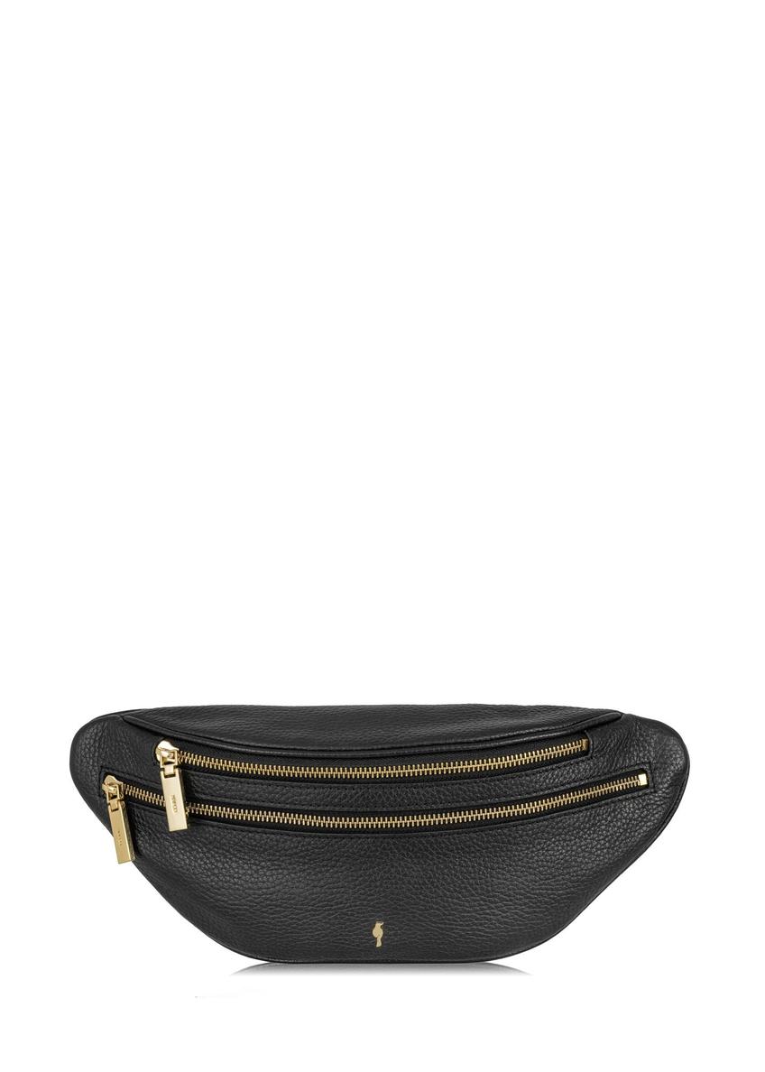 Leather black women's waist bag TORES-0721C-99(Z24)-07