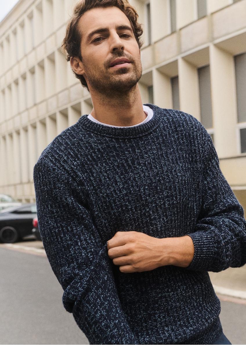 Granatowy sweter męski SWEMT-0183-68(Z25)