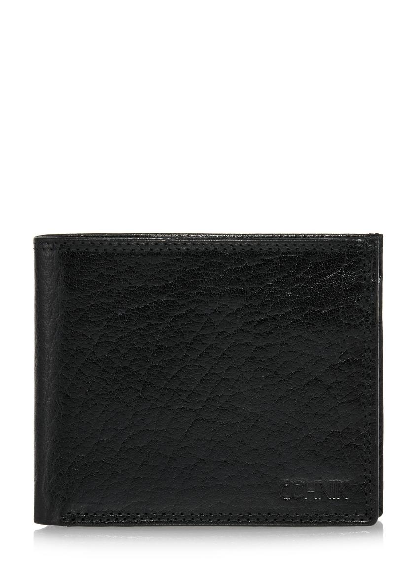 Czarny skórzany niezapinany portfel męski PORMS-0555-99(W24)