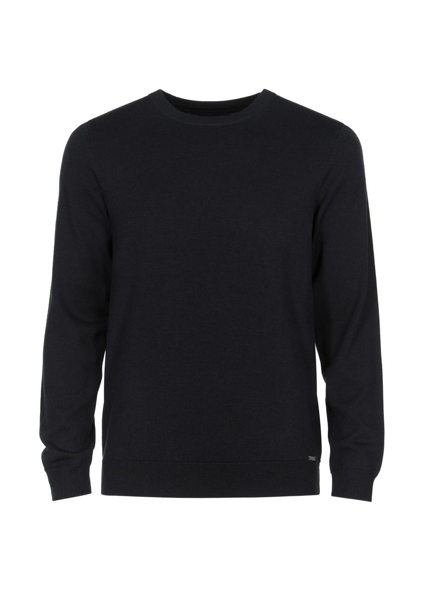 Czarny wełniany sweter męski SWEMT-0139-99(Z23)-03
