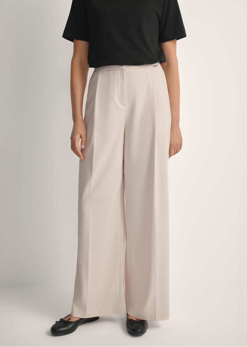 Jasnobeżowe spodnie damskie SPODT-0119-1A(W26)