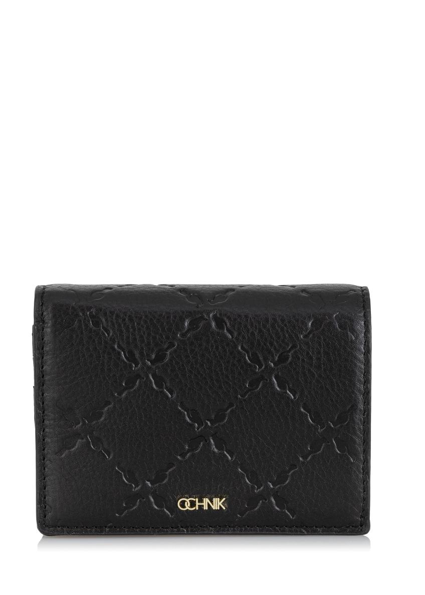 Mały czarny skórzany portfel damski PORES-0884-99(Z23)