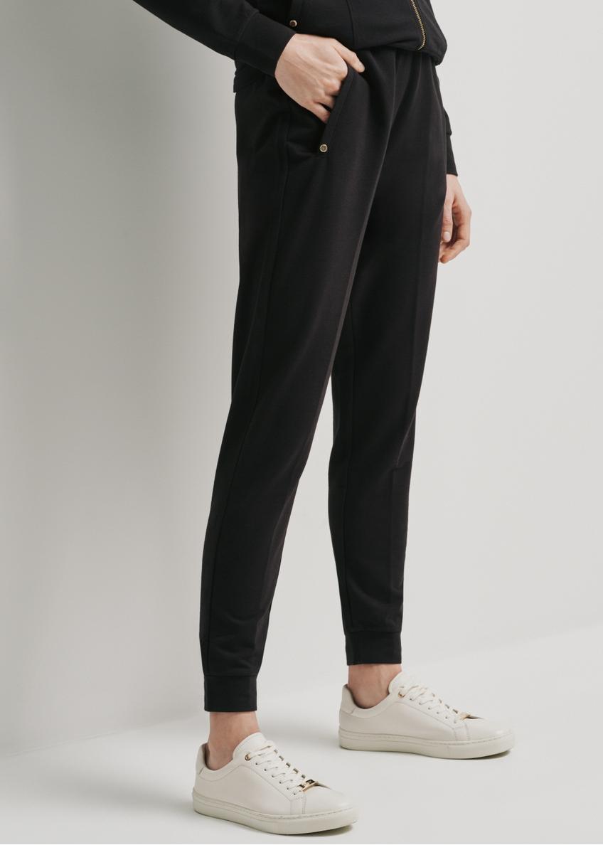 Czarne dresowe spodnie damskie SPODT-0081A-99(W24)
