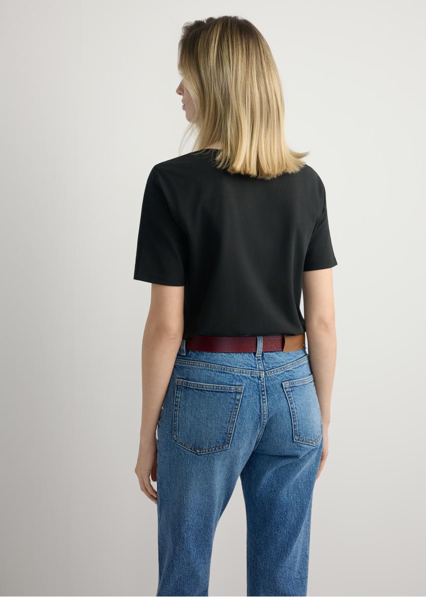 Czarny bawełniany T-shirt damski TSHDT-0151-99(W26)