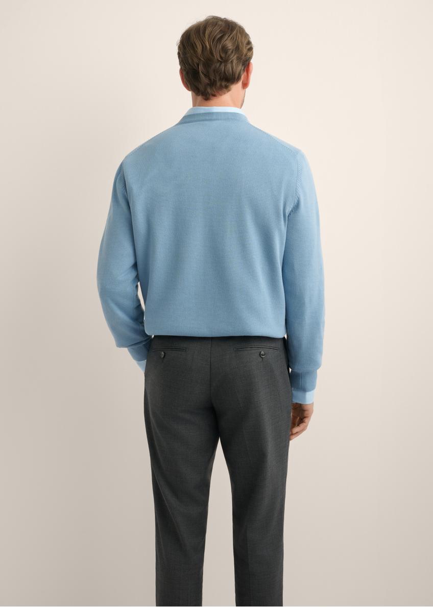 Niebieski sweter męski z logo SWEMT-0159A-7B(Z26)