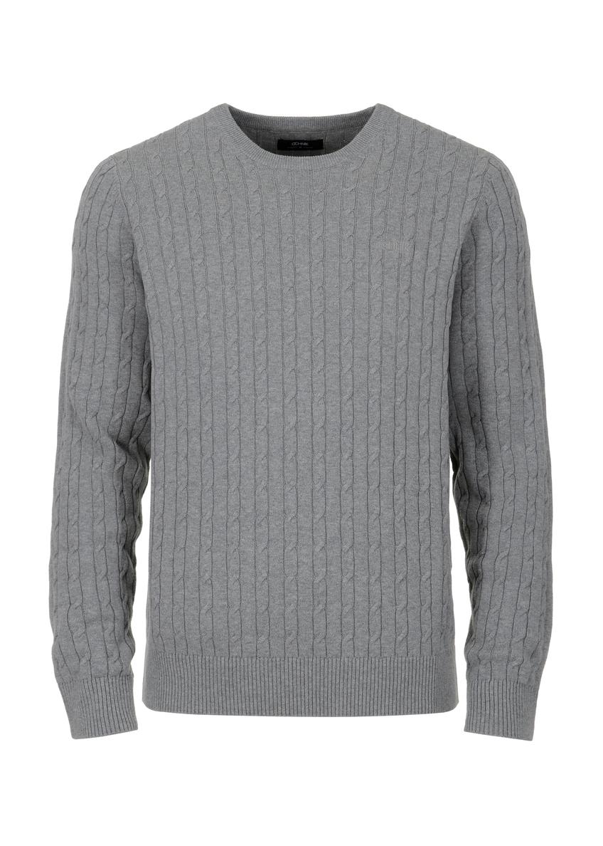 Bawełniany szary sweter męski SWEMT-0134-91(Z23)-03