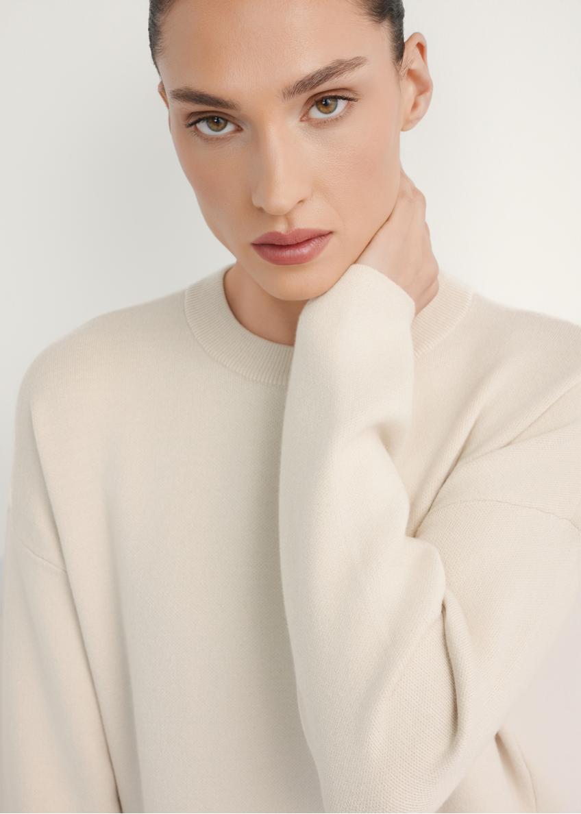 Beżowa sukienka damska SUKDT-0260-1A(W26)