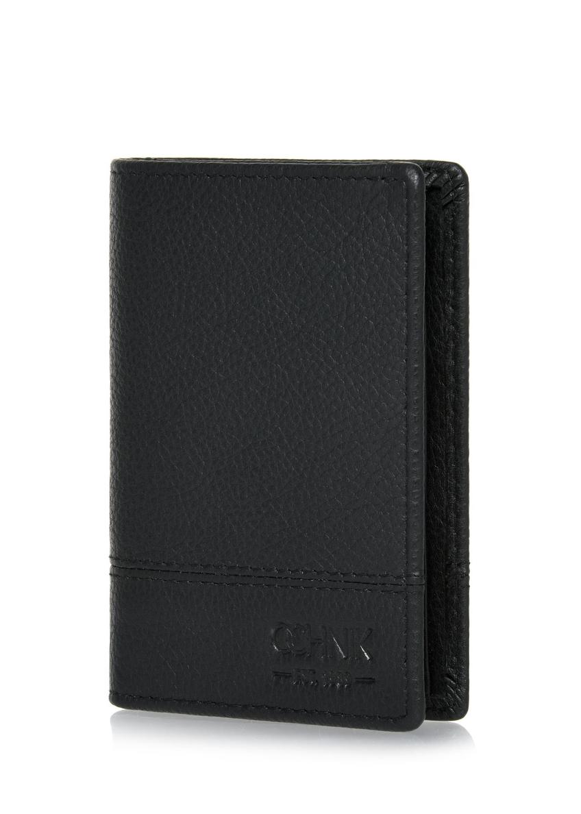 Black leather small men's wallet PORMS-0610-99(Z24)