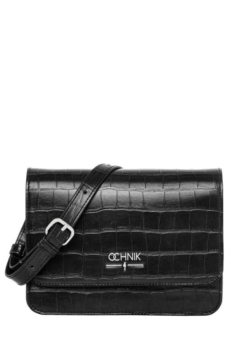 Czarna torebka damska croco TOREC-1288-9G(Z26)