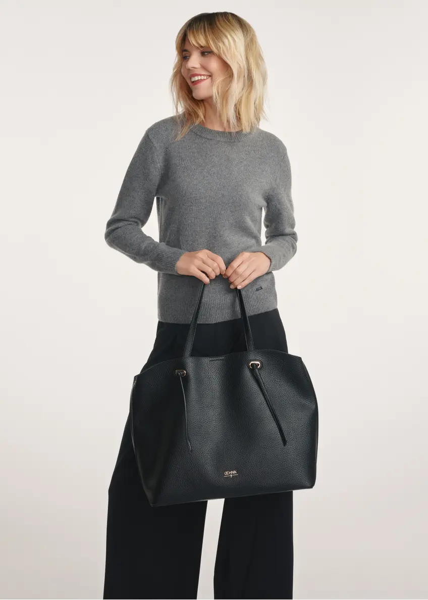 Duża czarna torebka shopper TOREC-0995A-99(Z25)