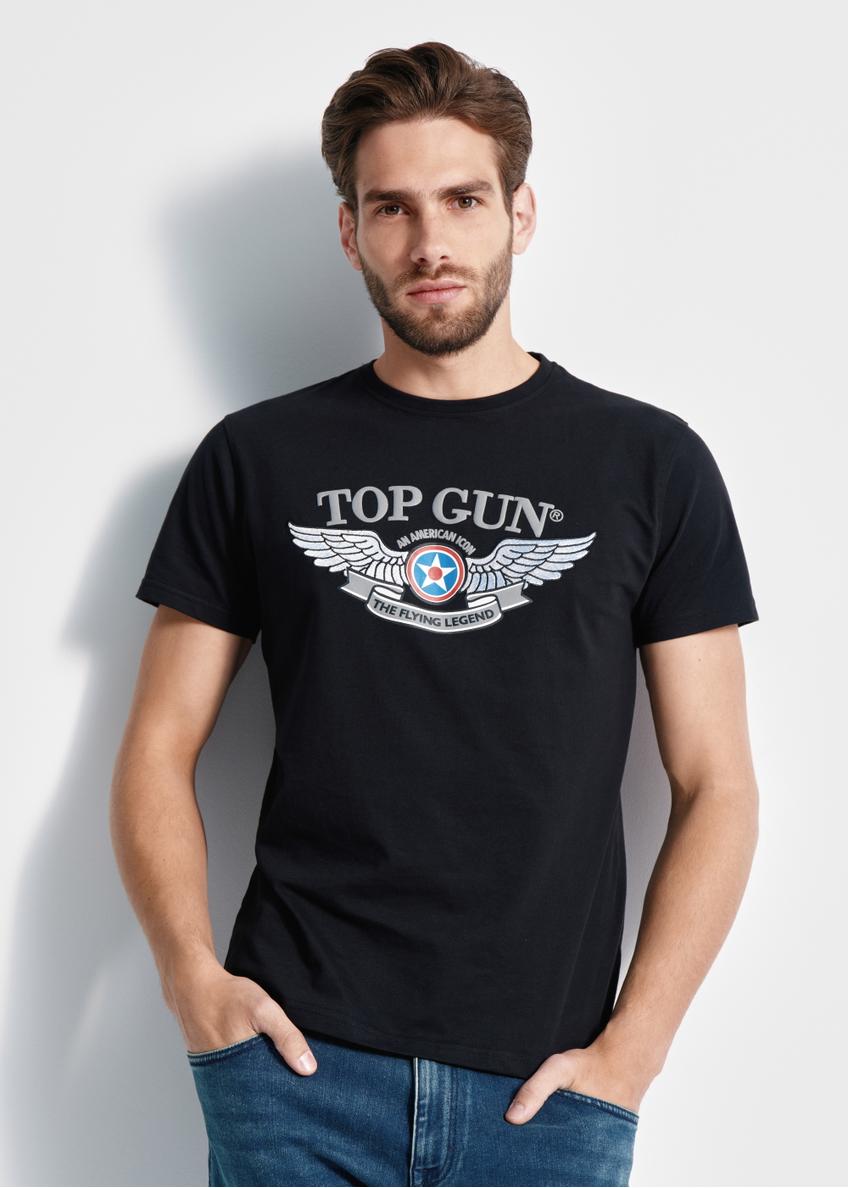 Czarny T-shirt męski TOP GUN TSHMT-0098-99(W24)