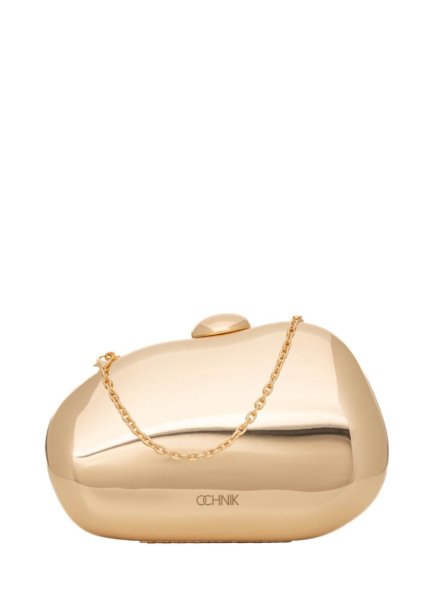 Złota owalna mała torebka damska TOREC-1211-2X(W26)