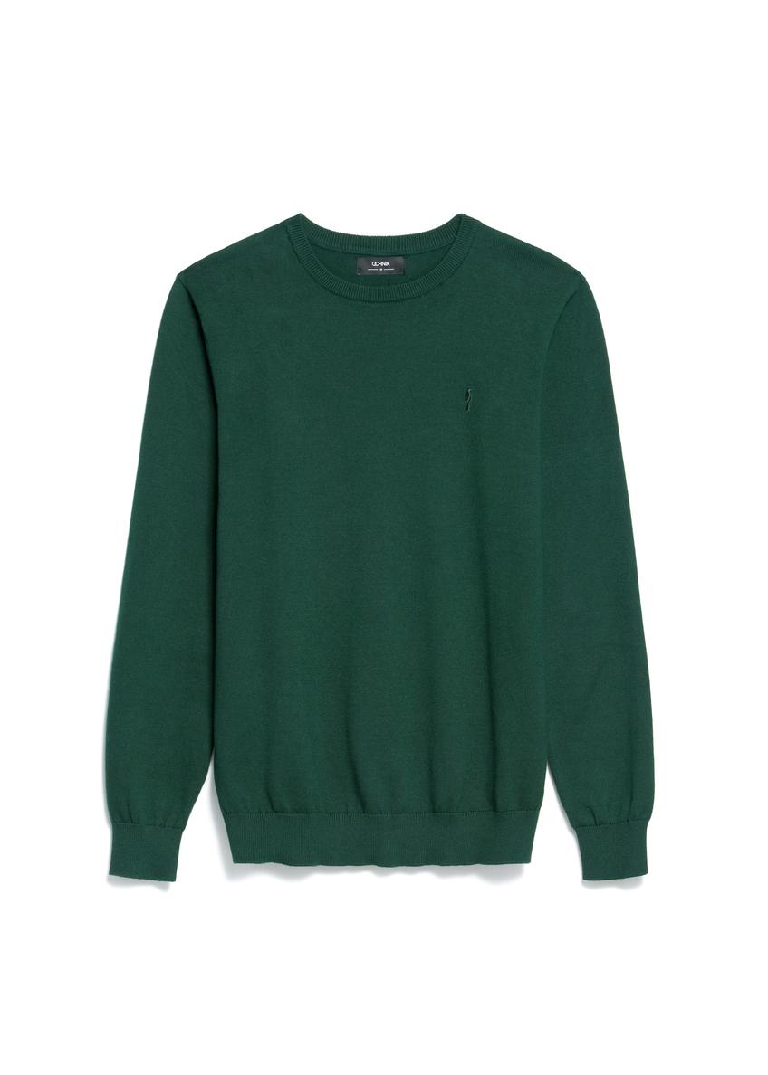 Zielony sweter męski basic SWEMT-0114A-54(Z25)