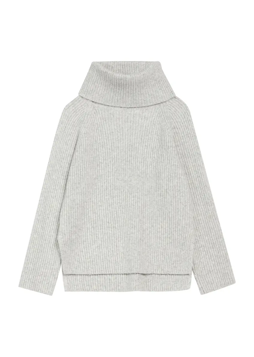 Szary sweter damski z domieszką wełny SWEDT-0252-91(Z25), widok produktu od przodu na białym tle.