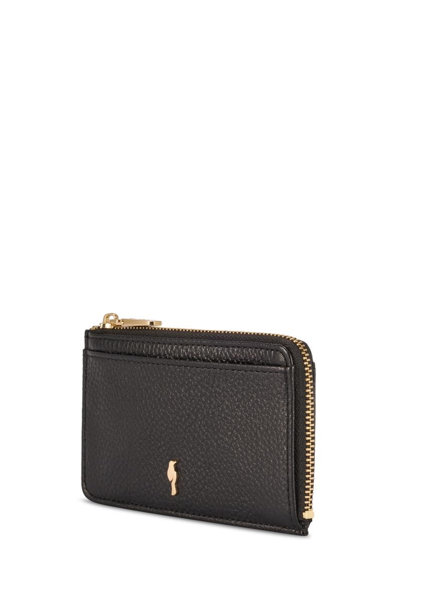 Czarny mały skórzany portfel damski PORES-0978R-9I(W26)