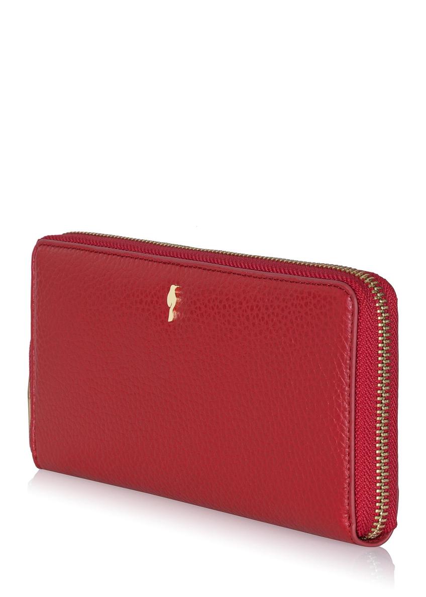 Czerwony skórzany portfel damski na pasku PORES-0892-40(Z23)