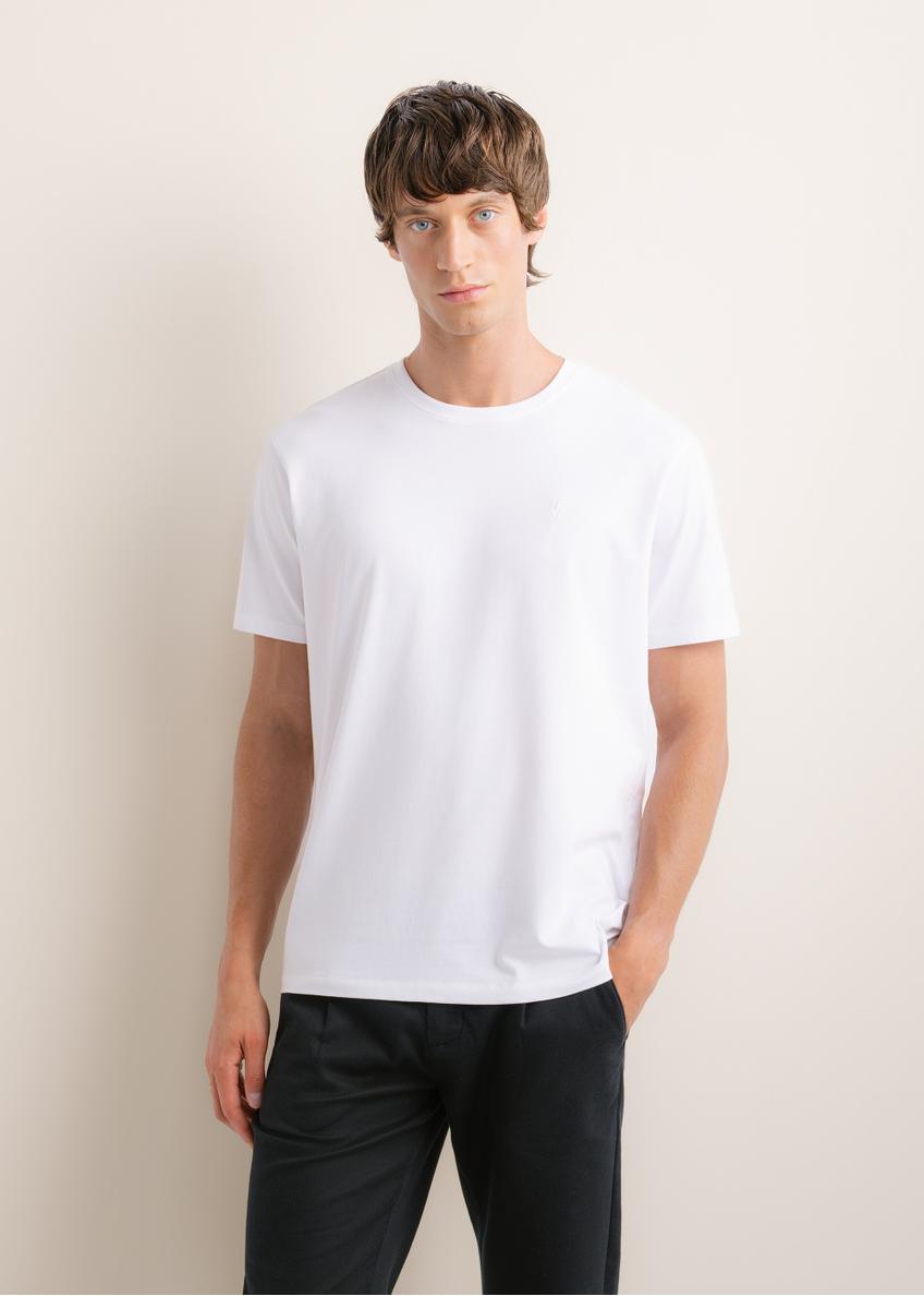 Biały T-shirt męski TSHMT-0120-0A(Z26)