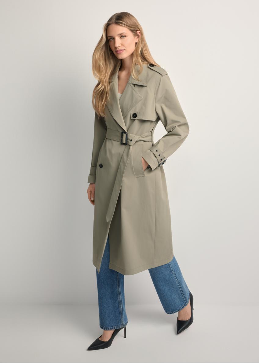 Długi szałwiowy płaszcz damski KURDT-0512-8F(W26)