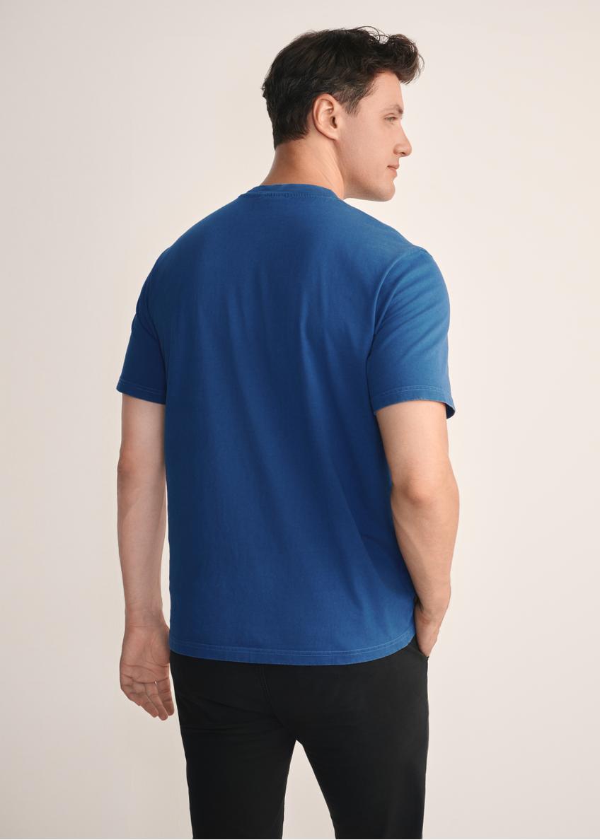T-shirt męski w kolorze ciemnoniebieskim TSHMT-0134-17(Z25)