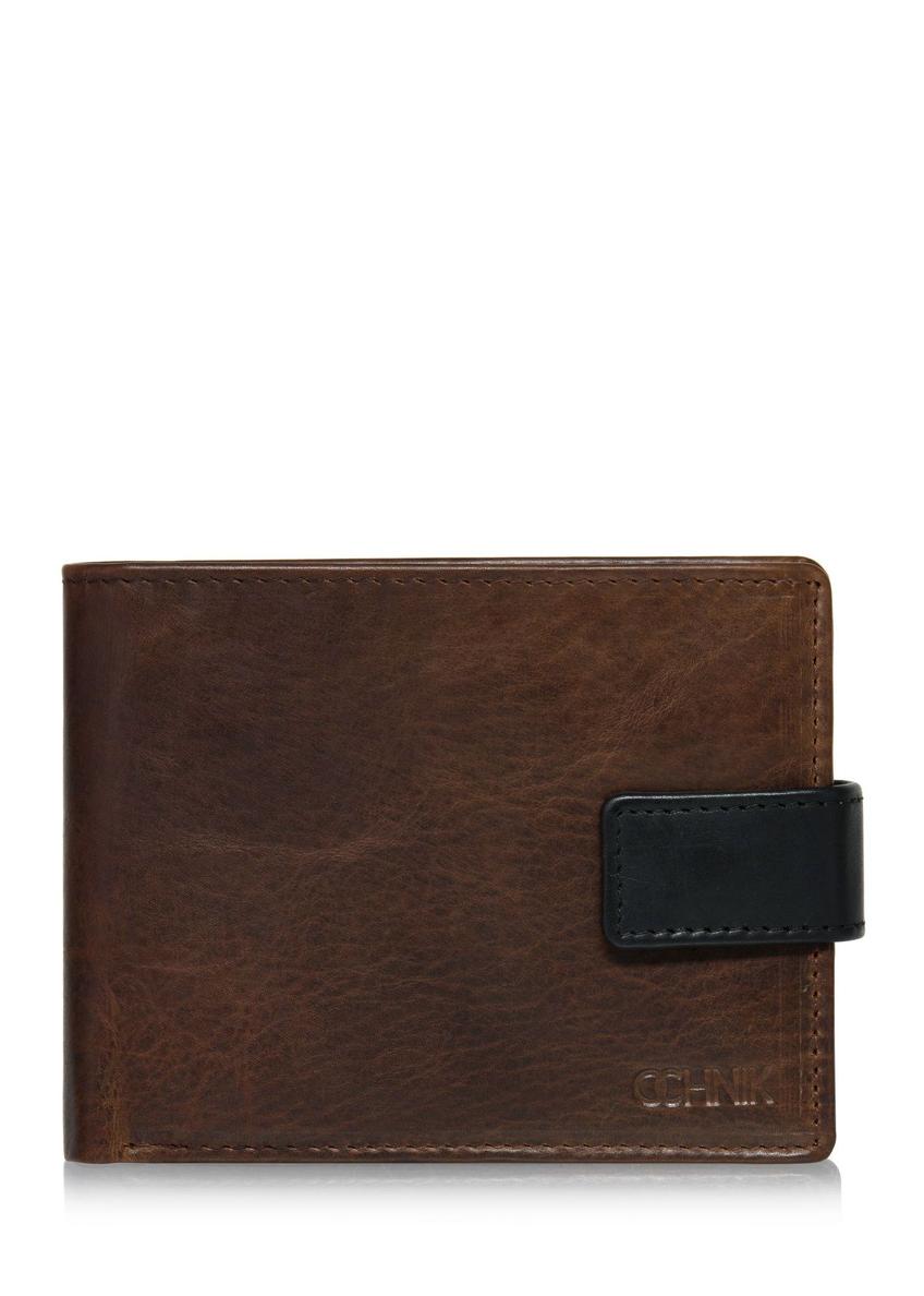 Brown men's leather wallet PORMS-0612-89(Z24)