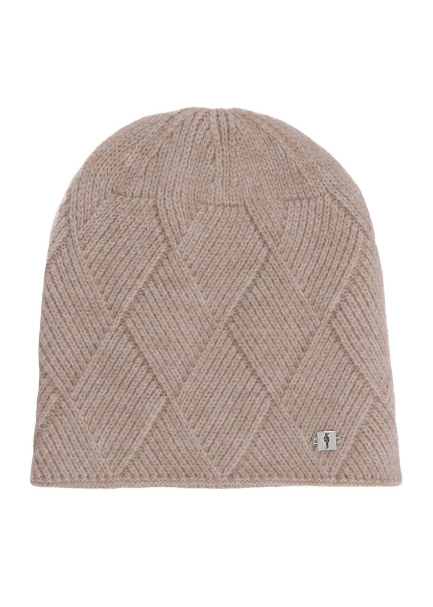 Beige women's winter hat CZADT-0193-81(Z24)