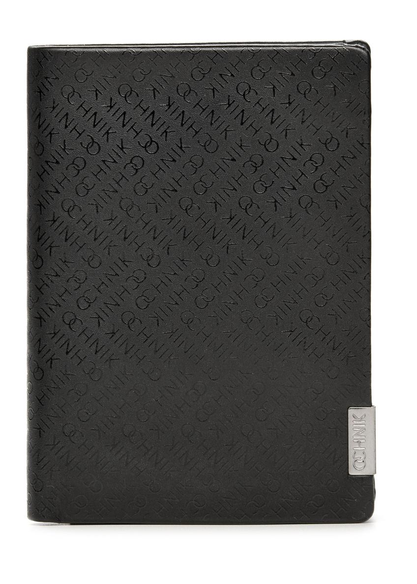 Czarny skórzany portfel męski z logo PORMS-0665-99(Z25)