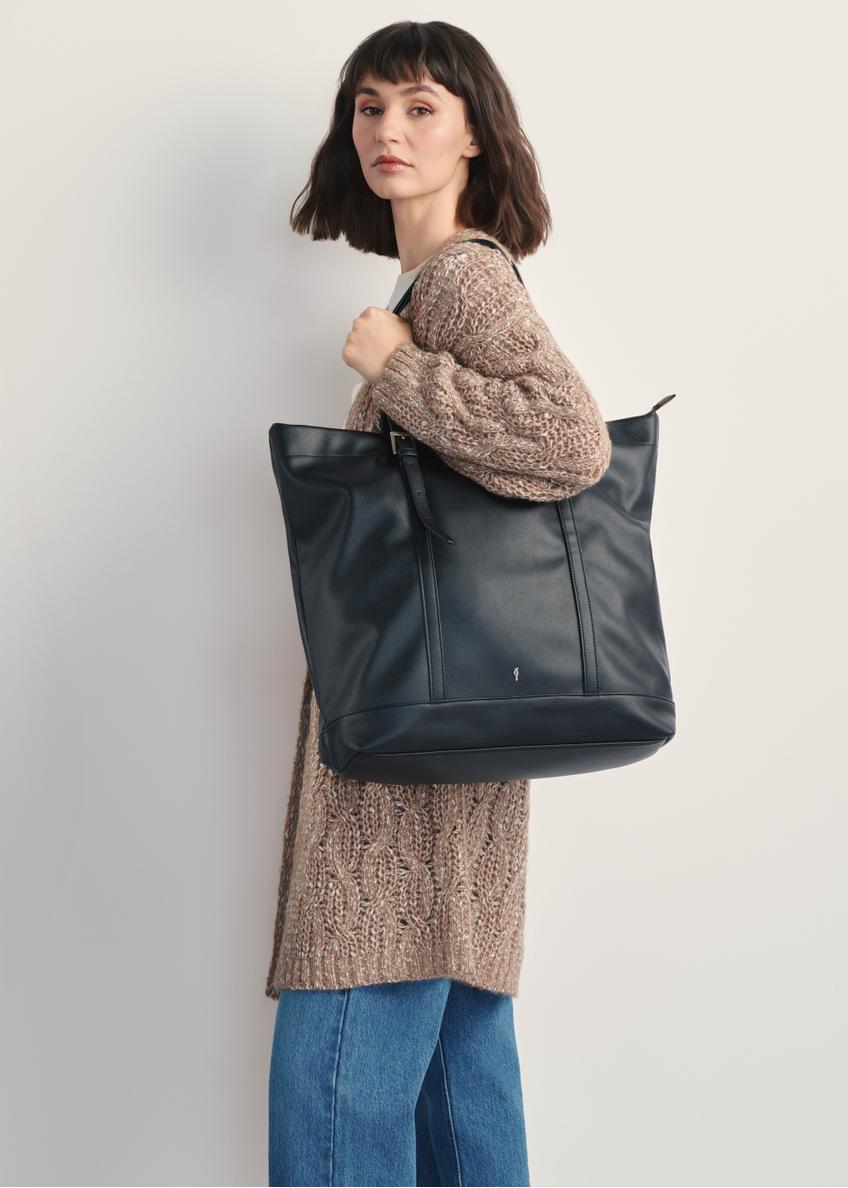 Duża czarna torebka damska shopper TOREC-1067-99(Z25)