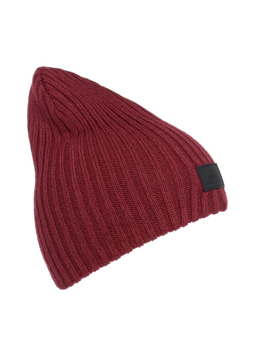 Bordowa czapka zimowa męska CZAMT-0011-49(Z23)-02