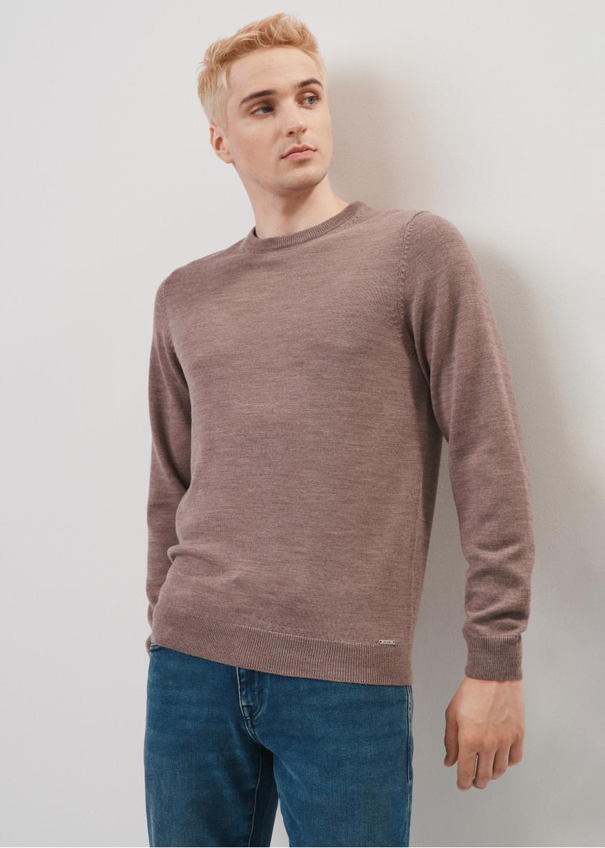 Beżowy wełniany sweter męski SWEMT-0139-81(Z23)