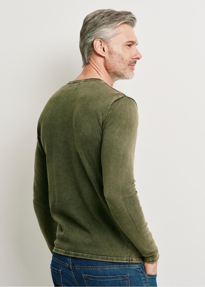 Zielony bawełniany sweter męski SWEMT-0100-55(W24)