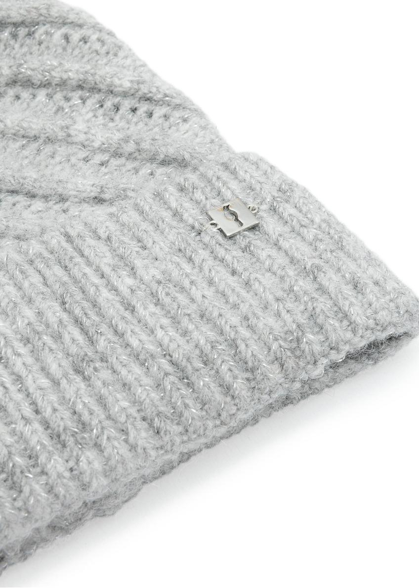 Szara czapka damska z wełną CZADT-0219-91(Z25)