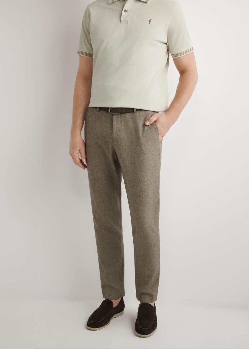 Ciemnobrązowe spodnie garniturowe męskie SPOMT-0098-1I(W26)