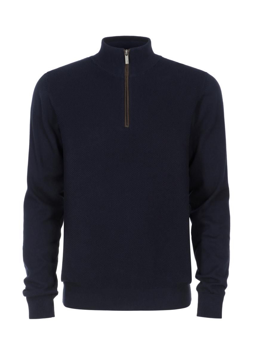 Men's cotton navy blue sweater SWEMT-0132-69(Z24)